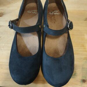 Dankso Soft Navy Suede Clog Mary Janes